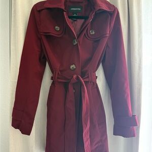 London Fog Women's Rich Burgundy Trench Coat